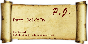 Part Jolán névjegykártya